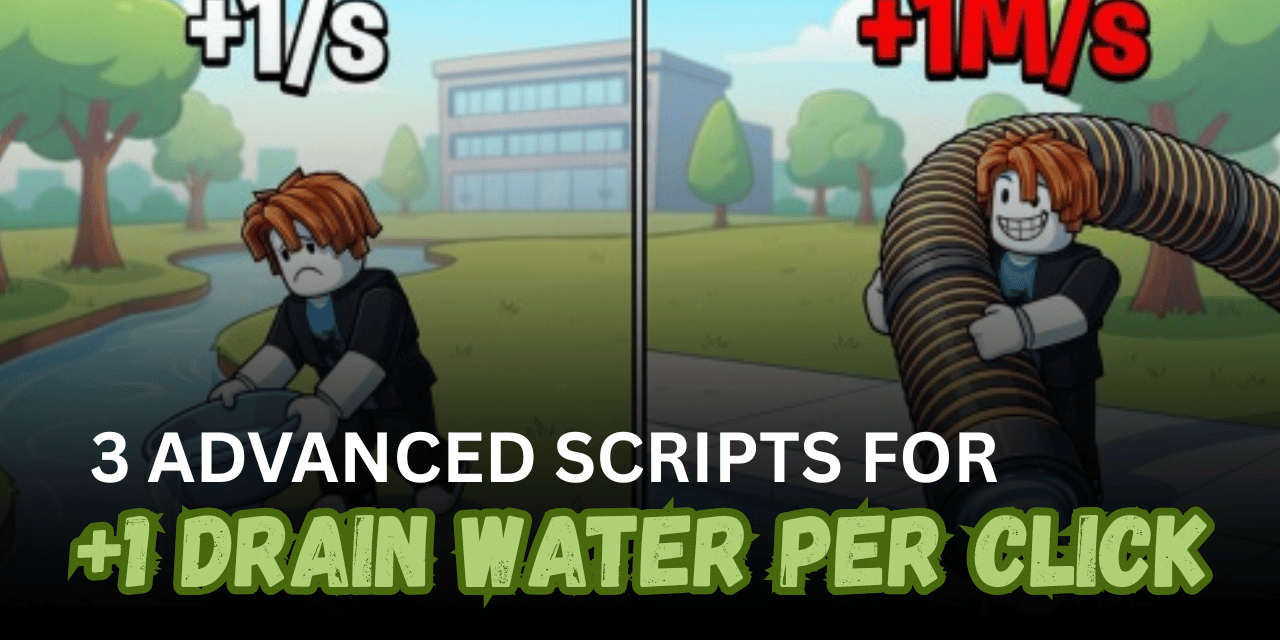 3 Advanced +1 Drain Water Per Click Scripts - Auto Drain, Rebirth, Fishing & Stage Farming